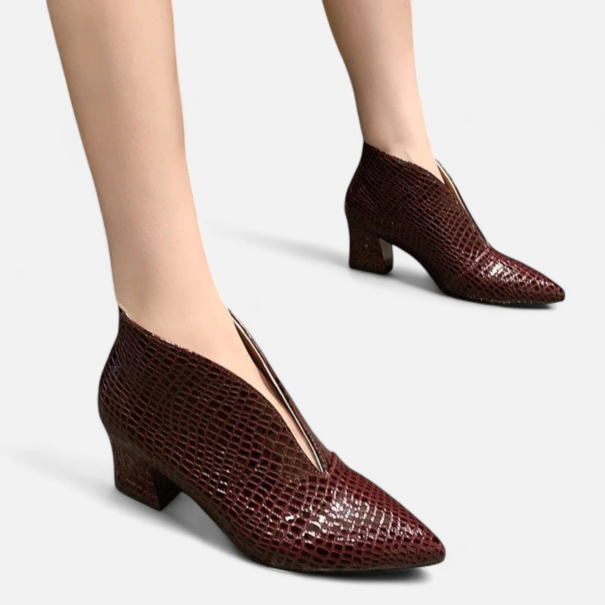 Westlyn™ | Women’s Patent Leather V-Cut Ankle Boots