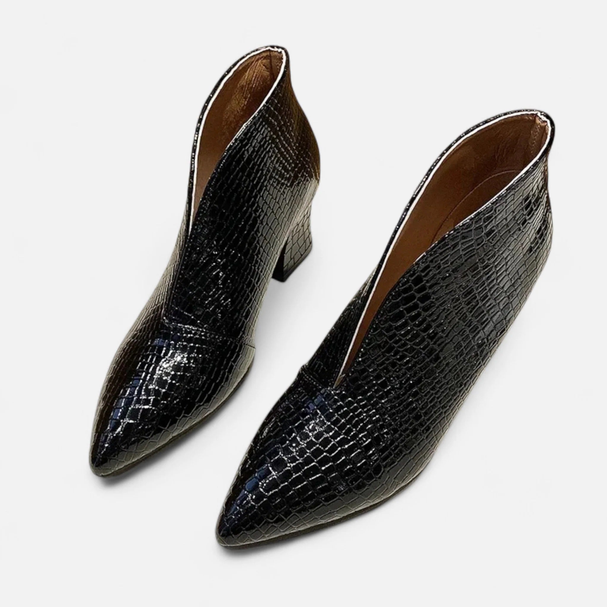 Westlyn™ | Women’s Patent Leather V-Cut Ankle Boots